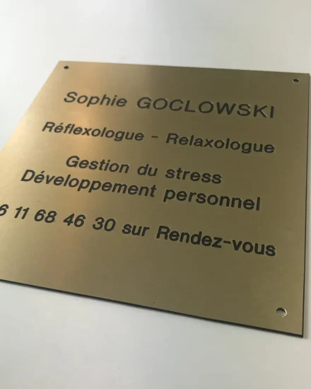 plaque professionnelle laiton SOPHIE GOCLOWSKI