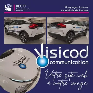 Marquage classique sur véhicule de tourisme pour Visicod