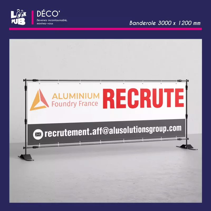 Déco - Banderole 3000x1200 recrutement pour Aluminium Foundry France