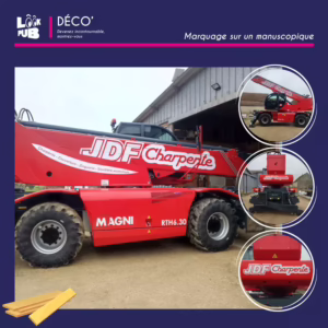 Déco personnalisé - Marquage sur un Manuscopique MAGNI pour JDF Charpente