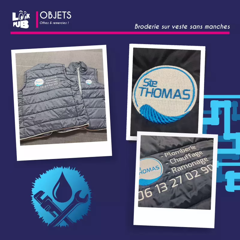 Objets personnalisé - Broderie sur veste sans manches pour Ste Thomas