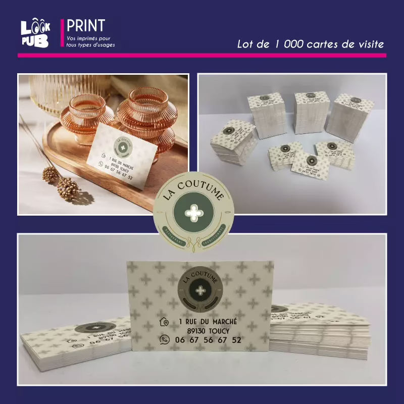 Print personnalisé - Cartes de visite - LA-COUTUME