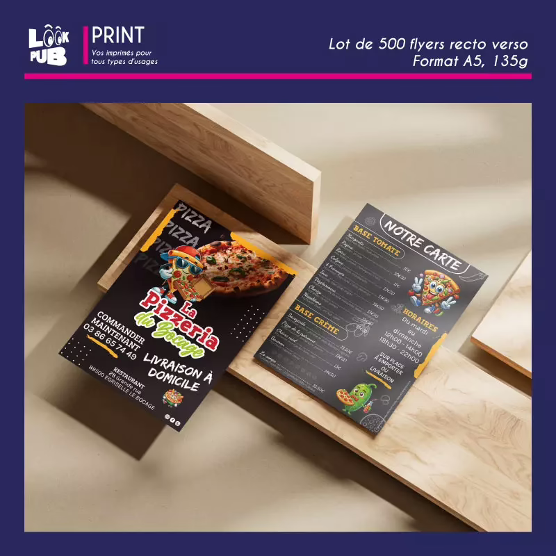 Print personnalisé - Flyers pour La pizzeria du bocage