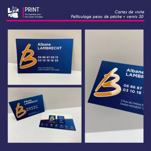 Cartes de visite design sur mesure avec vernis 3D pour la boutique du menuisier