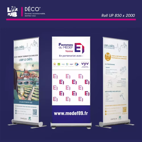 Déco personnalisé - Roll-UP 850x2000 pour LIGNY-LE-CHATEL - MEDEF-89