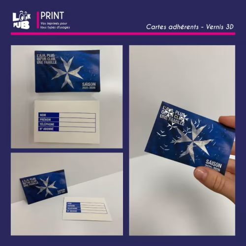 Print personnalisé Cartes adhérents pour l'asso AJA